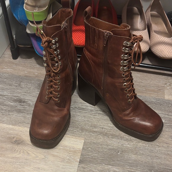 Jeffrey Campbell Leather Lace Up Women's Boots